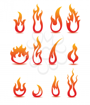 Royalty Free Clipart Image of Fire Icons