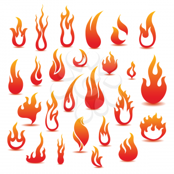 Royalty Free Clipart Image of Fire Icons