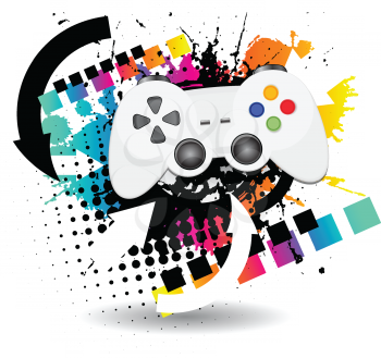 Royalty Free Clipart Image of a Game Joypad Controller