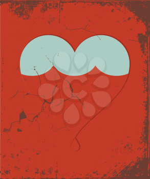 Royalty Free Clipart Image of a Retro Heart Poster