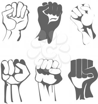 Royalty Free Clipart Image of Clenched Fists