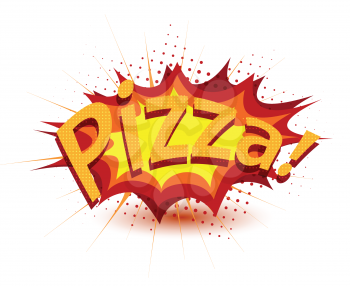 Royalty Free Clipart Image of the Word Pizza