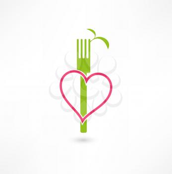 Royalty Free Clipart Image of a Vegetarian Symbol