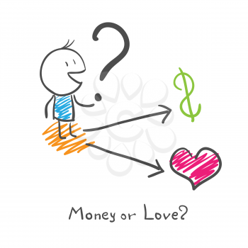 A man chooses money or love?