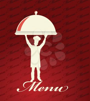 Restaurant menu design. With the silhouette  cook chef