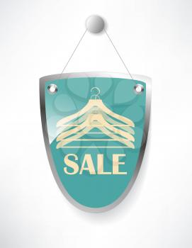 The shield, sale sign. 