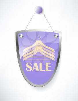 The shield, sale sign.