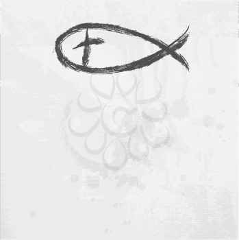 Christian religion symbol fish created