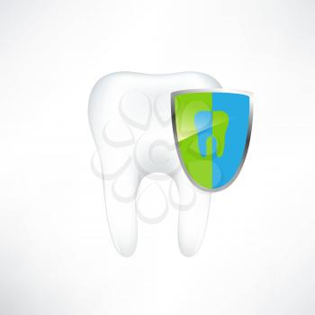 Tooth  On White Background. Vector Illustration