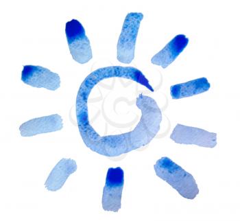 Royalty Free Photo of a Blue Sun Drawing