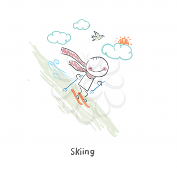 Skier. Illustration.