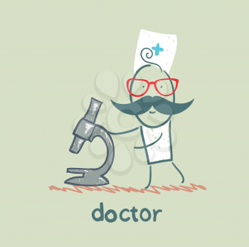 Doctor with microscope