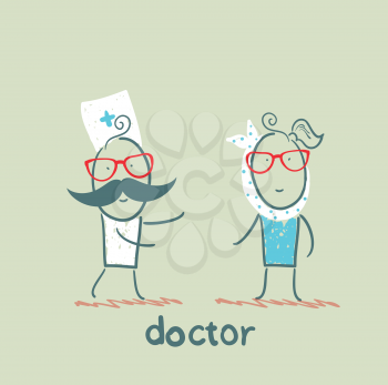 Doctor and patient with the tooth