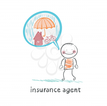 insurance agent is thinking about insurance
