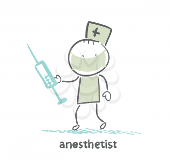 anesthesiologist with syringe