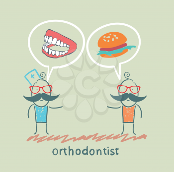 orthodontist says to the patient's teeth and eating