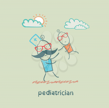 pediatrician playing with child