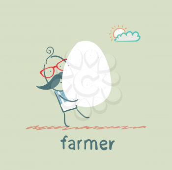 farmer has a huge egg