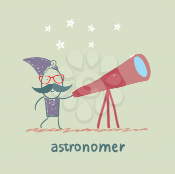 astronomer looking through a telescope