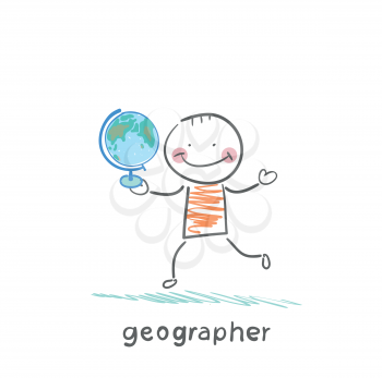 geographer is in the hands of the globe