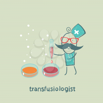 transfusiologist working on a cure for blood substitutes