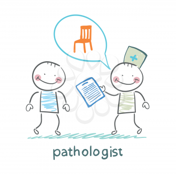 Pathologist with the patient says about the occupational disease