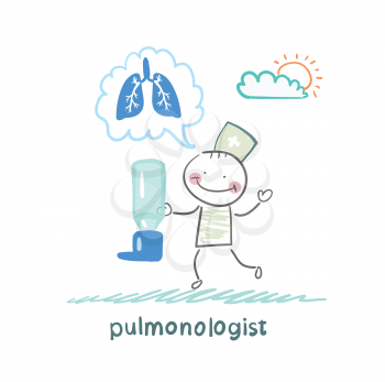pulmonologist pulmonologist with asthma spray says lung