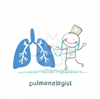 pulmonologist listens body lungs
