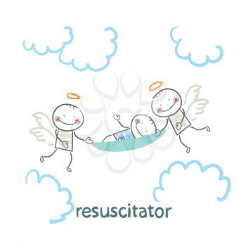resuscitator carry on a stretcher patient