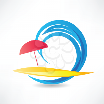 relaxing on the beach abstraction icon
