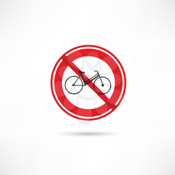 travel by bicycle is prohibited icon