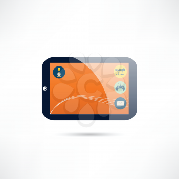 tablet and entertainment icon