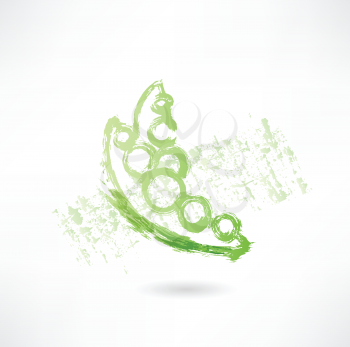 green peas grunge icon