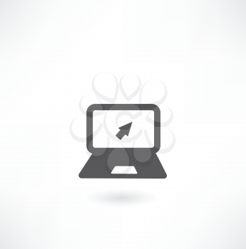 Laptop with arrow icon
