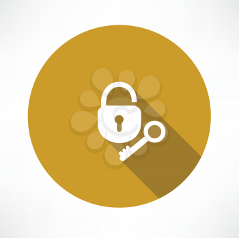 open lock with a key icon