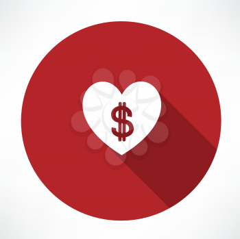 Money heart icon