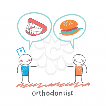 orthodontist says to the patient's teeth and eating