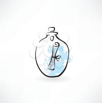 message in a carafe grunge icon