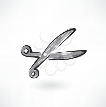 scissors grunge icon