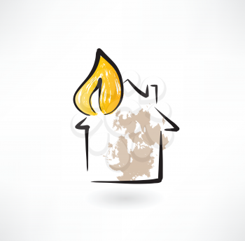 house fire grunge icon