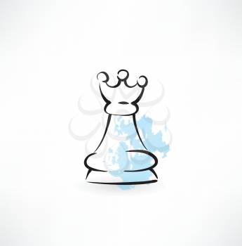 chess Queen grunge icon