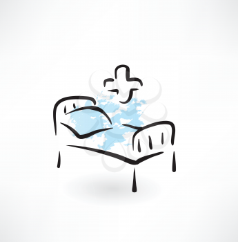 medical bed grunge icon