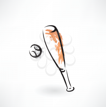 baseball-bat grunge icon