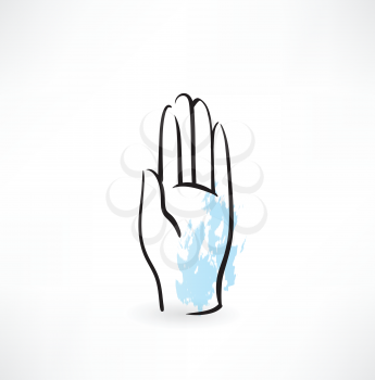 hand palm grunge icon