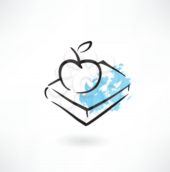 apple and book grunge icon