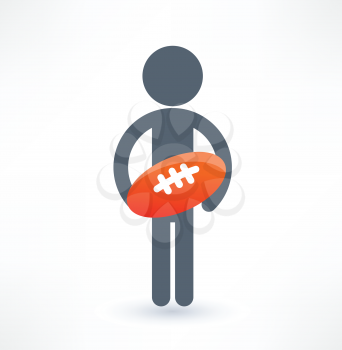 American football player icon. Logo design.