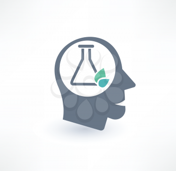 Chemist icon. The concept of scientific workers. Logo design.