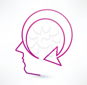 Thinking icon. Design logo.