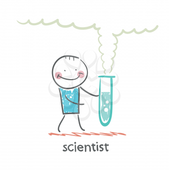 scientist with test tube