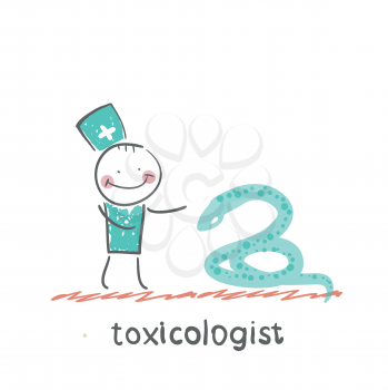 Toxicologist and snake